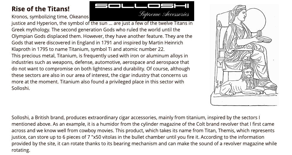 Solloshi Tethys - Titanium Cigar Tube
